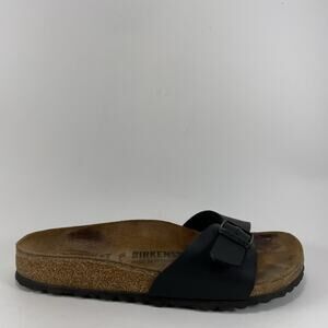 Birkenstock Madrid Slide Sandals Womens Size 37 US Size 6-6.5 Black Birkibuc
